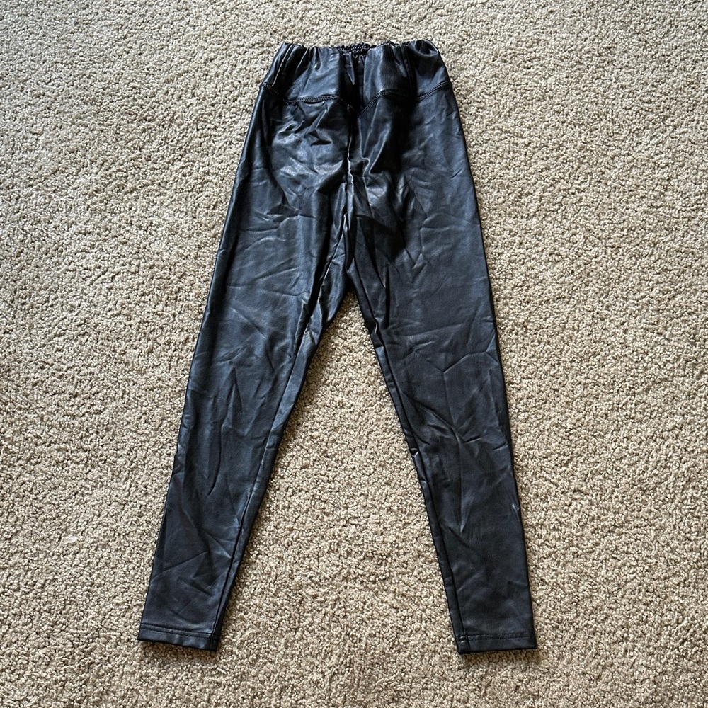 Black Faux Leather Leggings